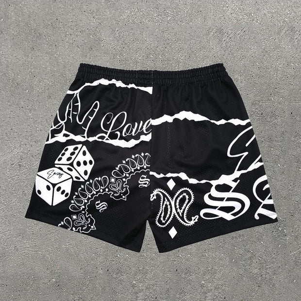 Los Angeles Mix Print Mesh Shorts