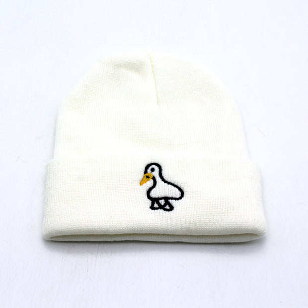 Casual yellow-billed duck men and women outdoor knitted hats