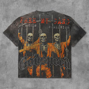 Skull Prison Print Short Sleeve T-Shirt