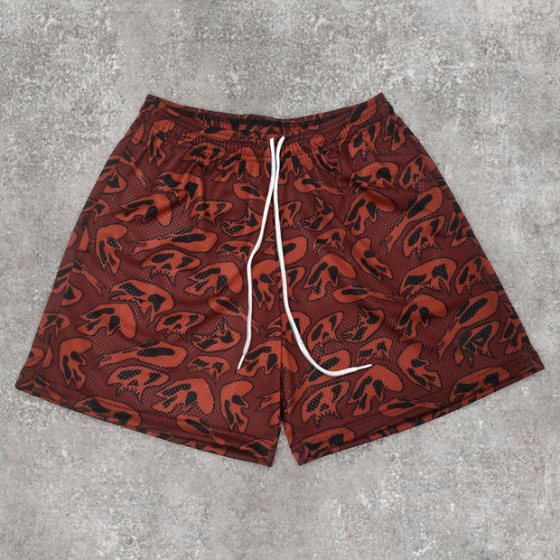 Fashion statement print mesh shorts