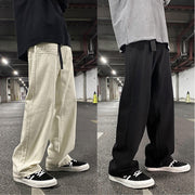 Street retro straight wide leg solid color casual mopping pants