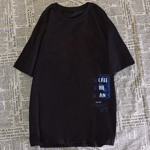 nvyk summer print oversize loose short sleeve t-shirt