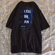 nvyk summer print oversize loose short sleeve t-shirt