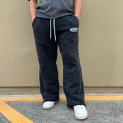 Panelled rolled-hem casual trousers