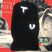 Broken heart street three-hole cap ski mask hat