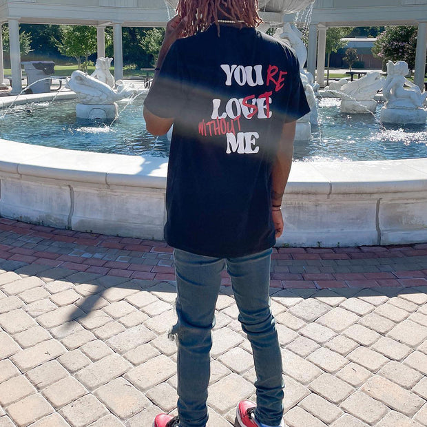 Fashionable letter print loose T-shirt