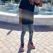 Fashionable letter print loose T-shirt