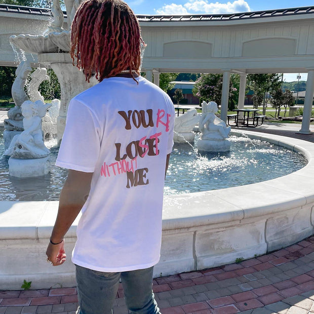 Fashionable letter print loose T-shirt