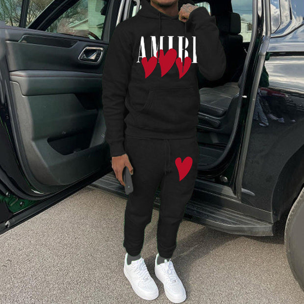 Casual Amiri Heart Print Two-Piece Set