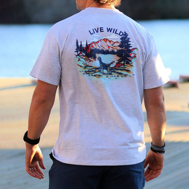 ‘LIVE WILD' printed T shirt