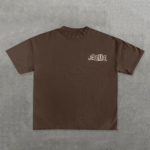 Y'all Need Jesus Print Short Sleeve T-Shirt