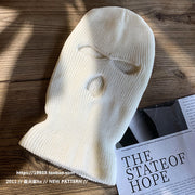 Autumn and winter warm hood solid color personality funny knitted woolen hat