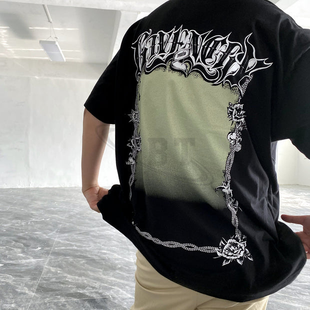 Rock Fashion Gradient Print Fashion T-shirt