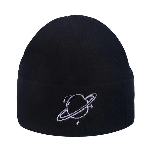 Outdoor hip-hop sun embroidered knitted wool hat