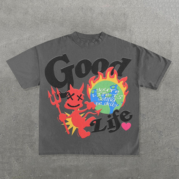 Good Life Print Short Sleeve T-Shirt