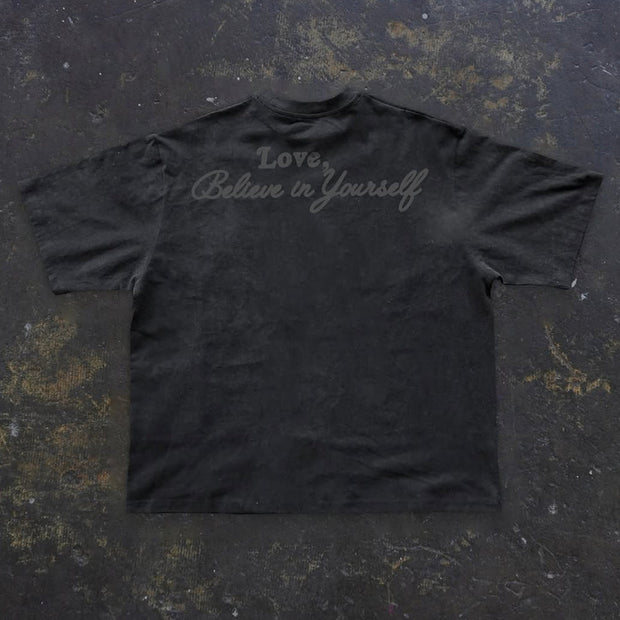 Believe In Yourself Print Short Sleeve T-Shirt
