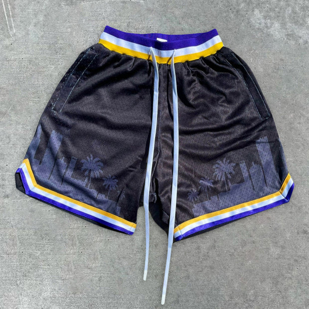 Fashion City Reflection Print Track Shorts