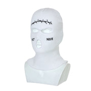 Embroidered Ski Three Hole Knit Hat Ski Warm Ear Guard Head Cover