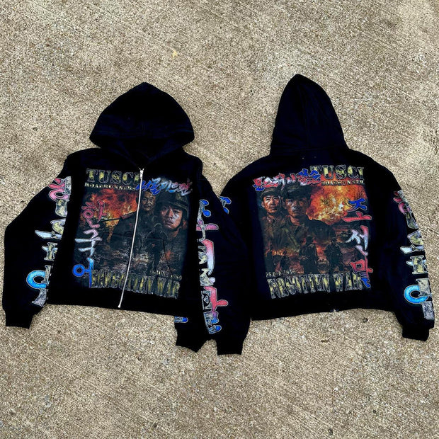 Soldier Casual Street Zip Hoodie