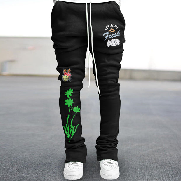 Vintage Print Comfort Print Slim Fit Flared Pants