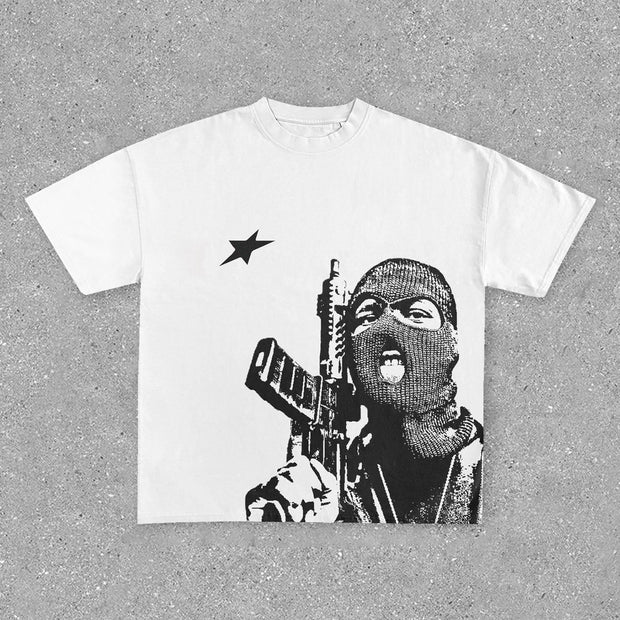 Fashion casual printed warrior T-shirt