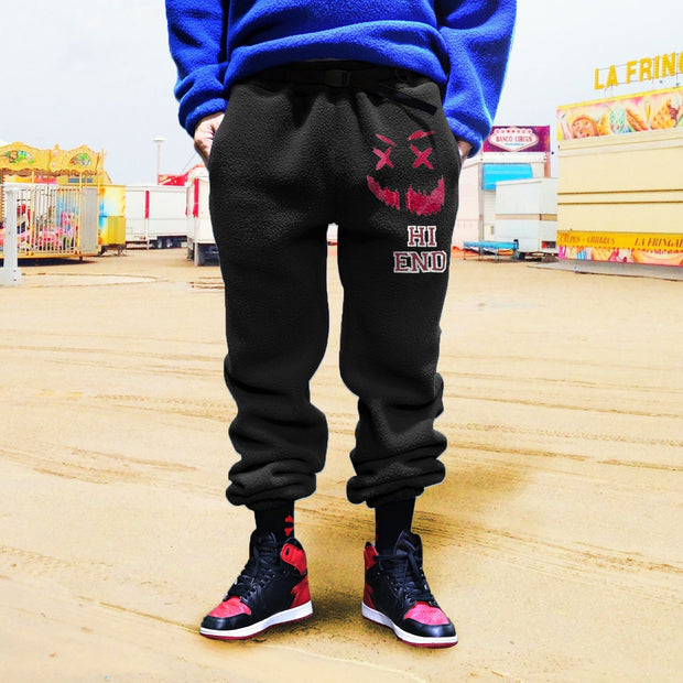 Street style trendy design printed casual trousers