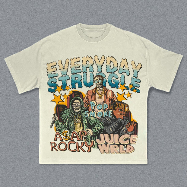 Rappers Print Short Sleeve T-Shirt