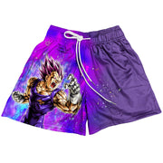 Anime print casual mesh shorts