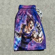 Anime print casual mesh shorts