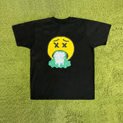 Fashion street smiley print short-sleeved T-shirt