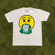 Fashion street smiley print short-sleeved T-shirt