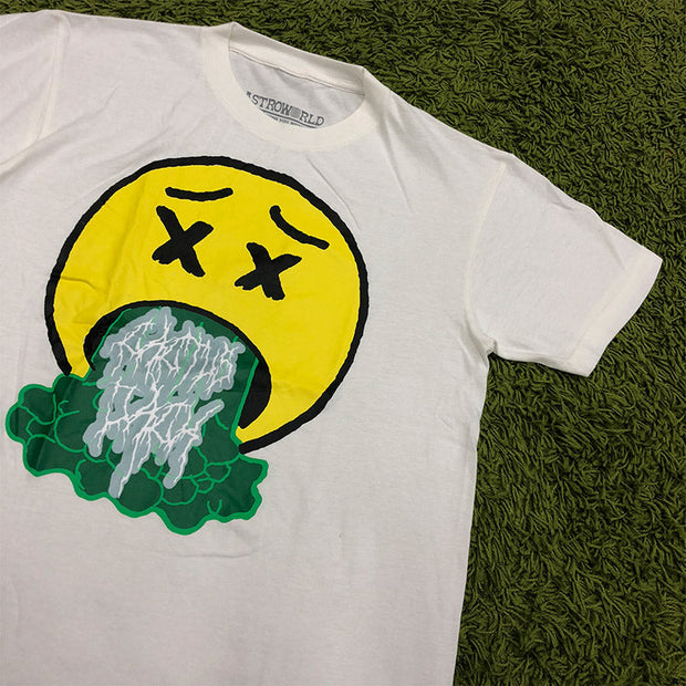 Fashion street smiley print short-sleeved T-shirt