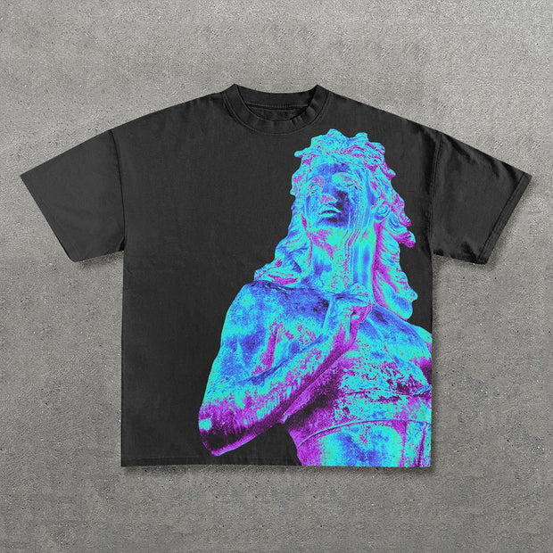 Punk Abstract Print Short Sleeve T-Shirt