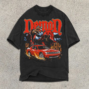 Skull Racing Print Short Sleeve T-Shirt