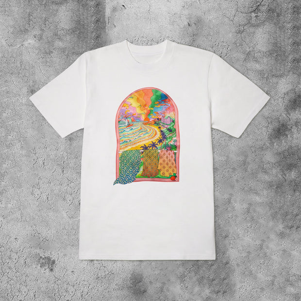 Literary retro printed short-sleeved fashion T-shirt