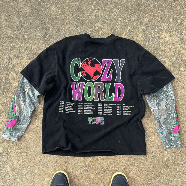 Cozy Aesthetics Fake Two Print Long Sleeve T-Shirt