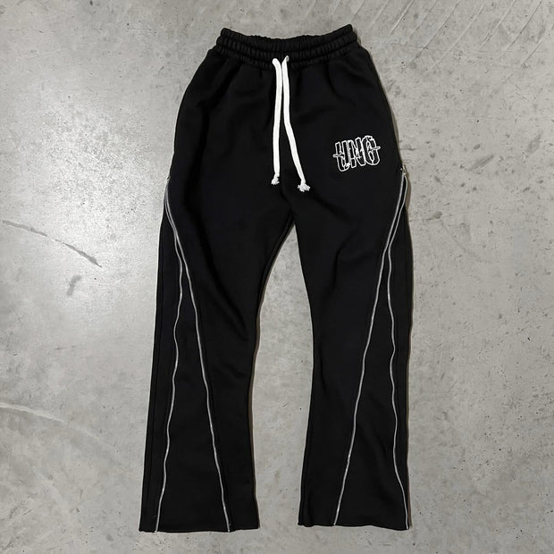 Multi-zip casual sports pants