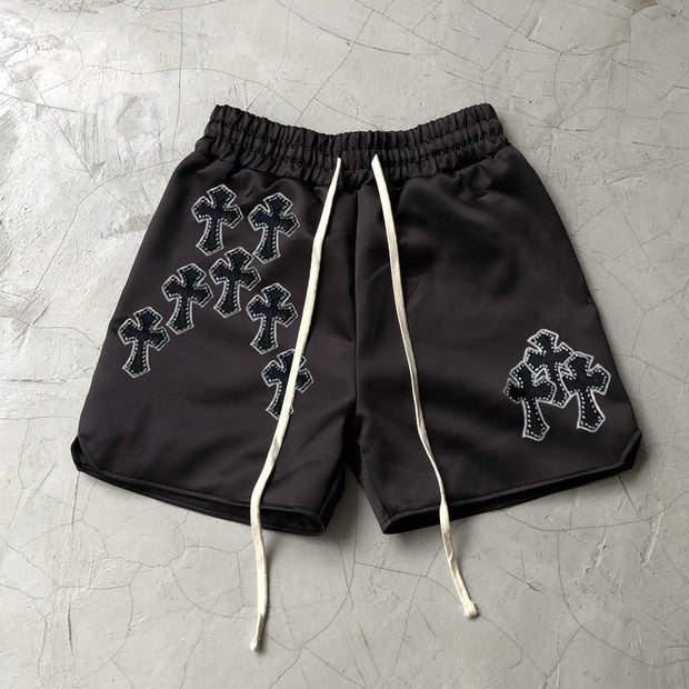 Personality Retro Cross Tide Brand Hip Hop Shorts