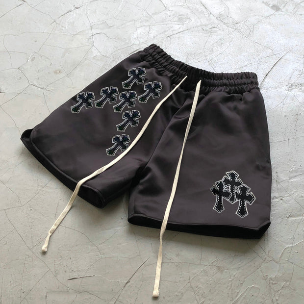Personality Retro Cross Tide Brand Hip Hop Shorts