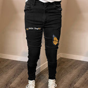 Casual Butterfly Print Slim Fit Jeans