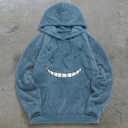 Retro Trend Cute Graphic Plush Hoodie