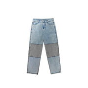 Personalized stitching jeans men's wide-leg trousers