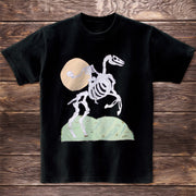 Personalized skull print short-sleeved T-shirt