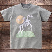 Personalized skull print short-sleeved T-shirt