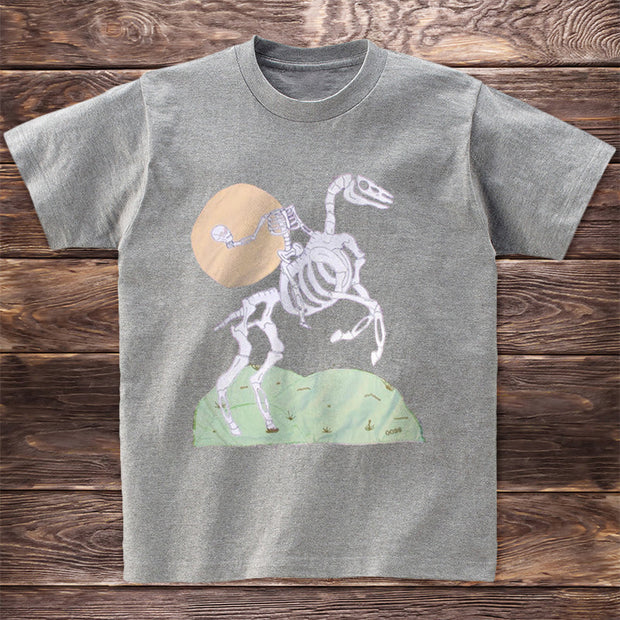 Personalized skull print short-sleeved T-shirt