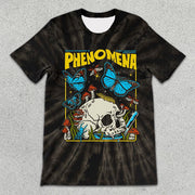 Skull graphic print tie-dye short-sleeve T-shirt