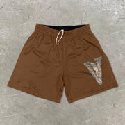 Casual Jesus Pattern Vintage Mesh Shorts