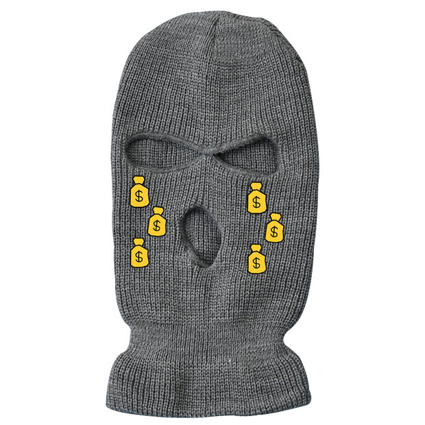 Tears of money embroidered three-hole hat warm ski mask