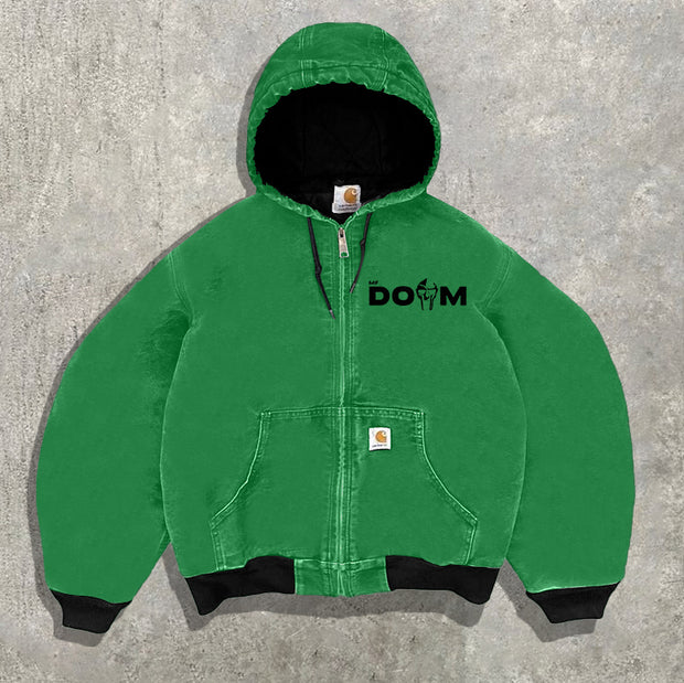 Casual letter print velvet jacket