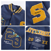 Embroidered couple sports jacket oversize casual jacket